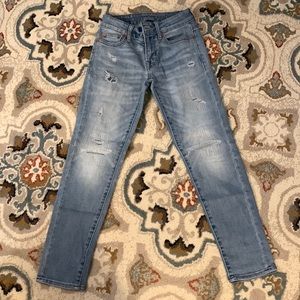 American Eagle, Mens Jeans, next Level airflex, skinny, light wash, distressed